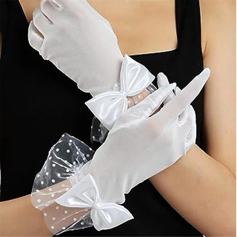 

Formal Occasion Lace Gloves Fashion Gloves Stage Performances Gloves Banquets Gloves Wedding Ceremony Short Gloves