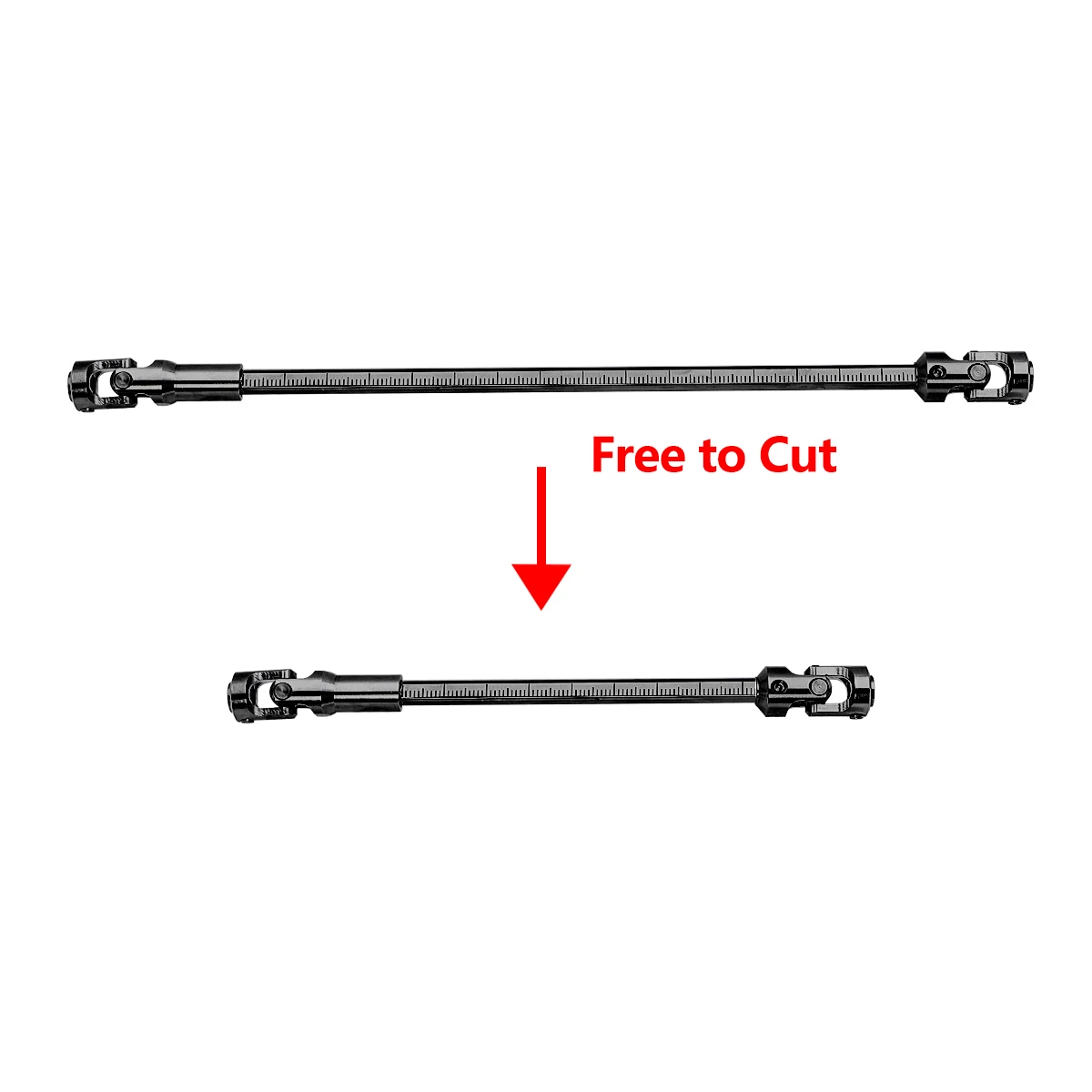 Stainless Steel DIY Cut Length Driveshaft Universal Joint Drive Shaft For 1/10 LCG RC Crawler SCX10 I II III TRX4 Capra Upgrades