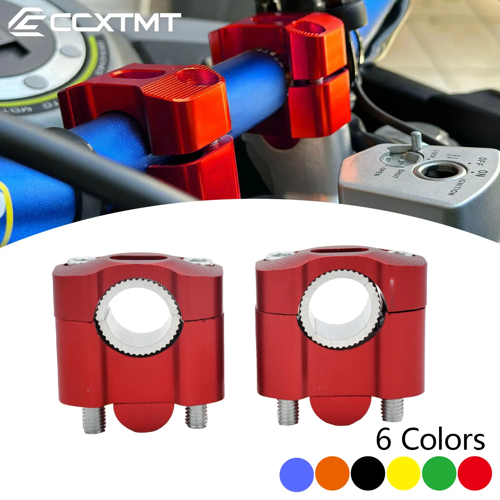 Motorcycle ATV 22MM 28MM CNC Aluminum HandleBar Bar Risers Mount Clamp Adaptor For Dirt Bike Honda Ymaha Kawasaki KTM Suzuki Etc