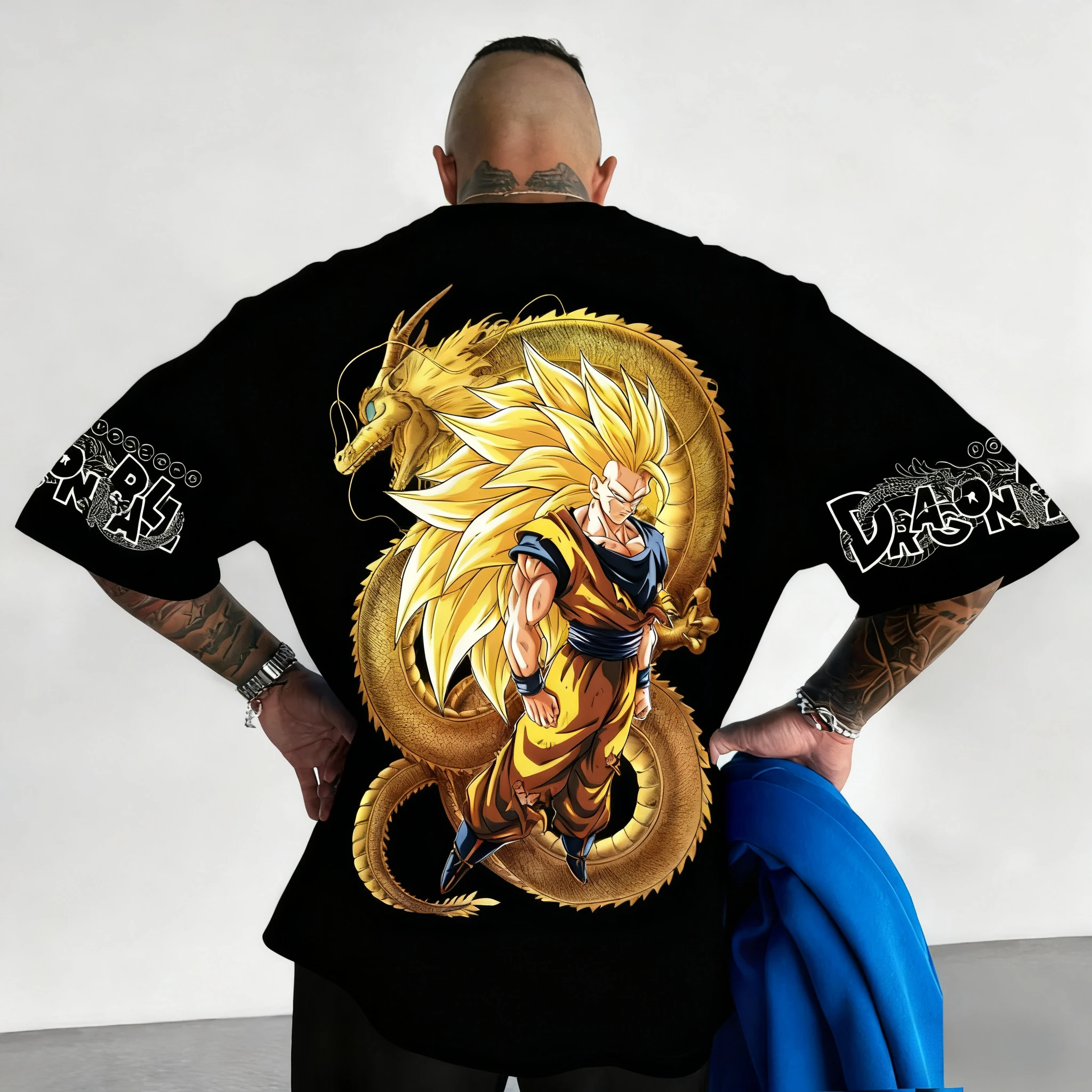2026 Dragon Ball Anime Goku impreso puro algodón de manga corta Bandai suelta deportiva hombres y mujeres camisetas de cuello redondo