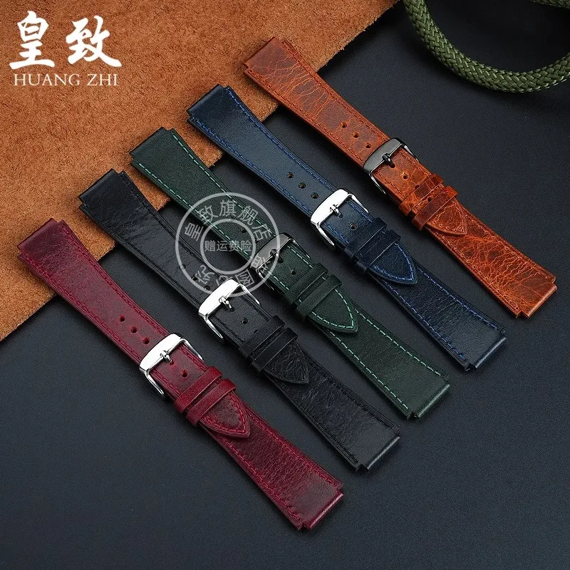 Correa de cuero de vaca para Casio G-Shock AE-1200WH AE-1300/1000 A159 A159 A158W A168 / F91w AE1200 pulsera Retro para hombre correa de reloj de 18mm