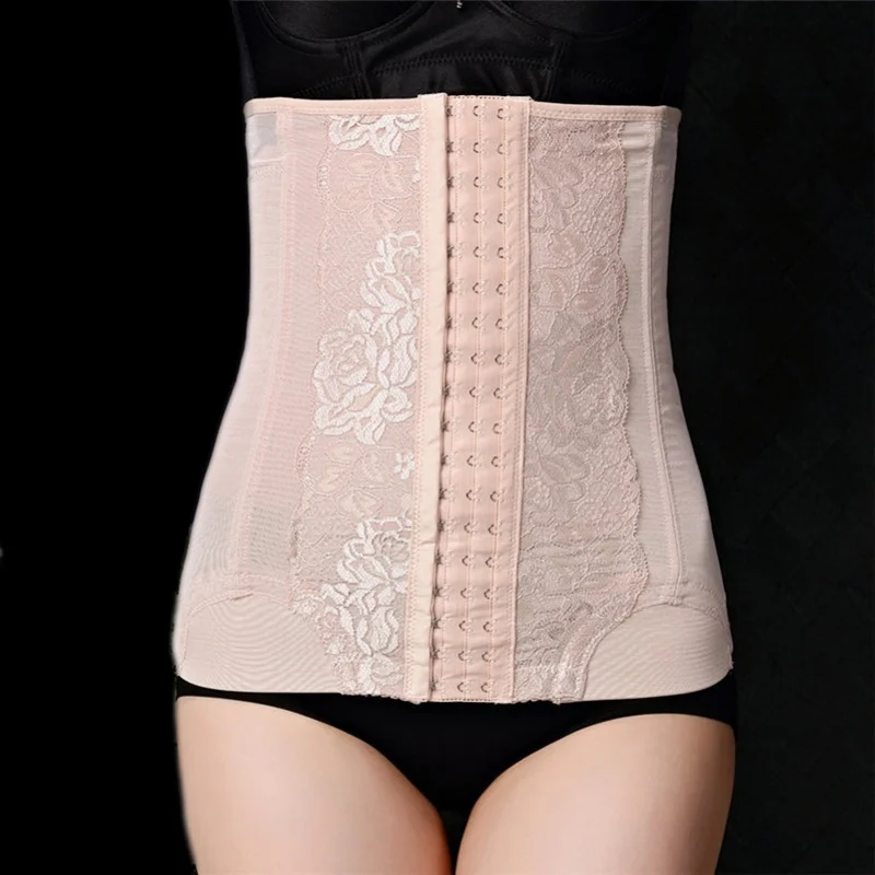 Women\'s lace mesh thin corset postpartum correction abdominal belt shaping waist protection