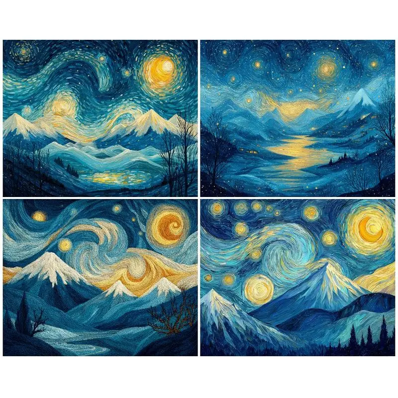 

GATYZTORY DIY Pictures By Number Starry Sky Scenery Kits Painting By Numbers Hand Painted Drawing On Canvas Gift Home Decor