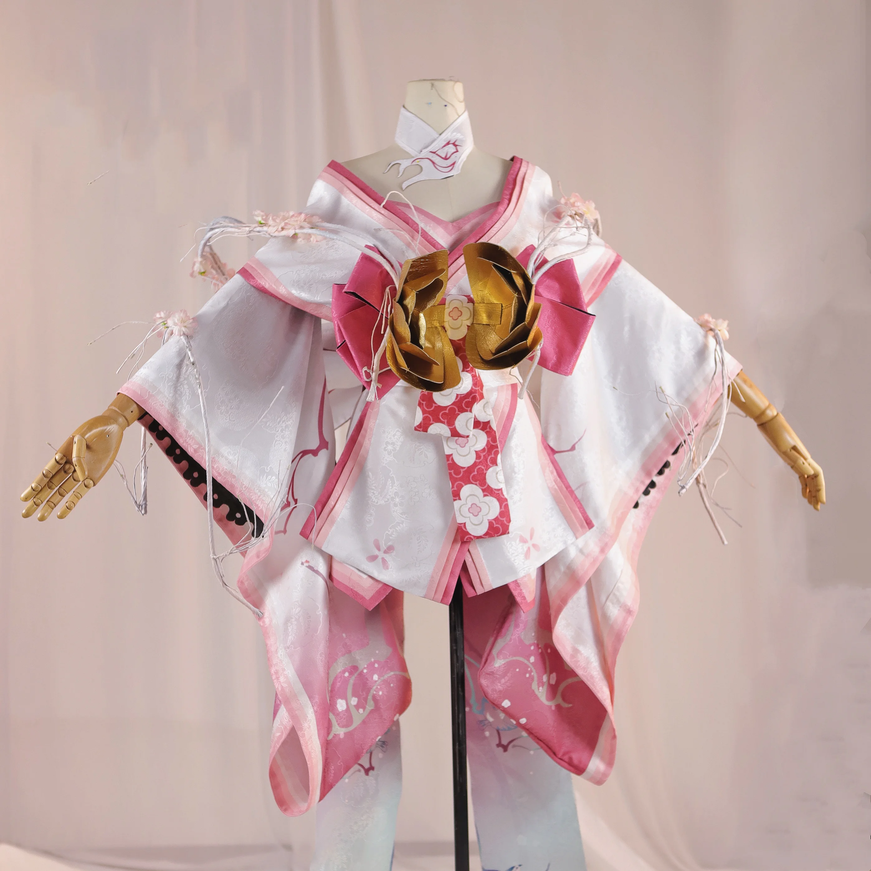 أزياء Onmyoji للفصول الأربعة التأثيرية لحفلات الهالوين وأعياد الميلاد للسيدات SSR Jee فستان وردي للفصول الأربعة للعب الأدوار