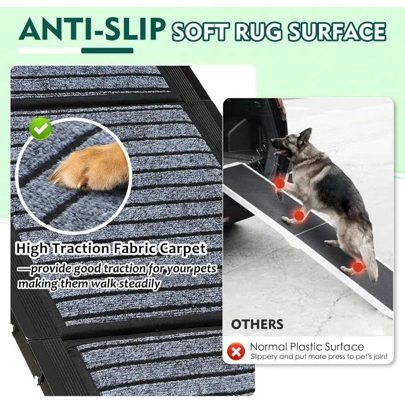 Foldable dog ramp for large dogs Light pet ramp Stairs Portable dog car ramp Non-slip carpet surface