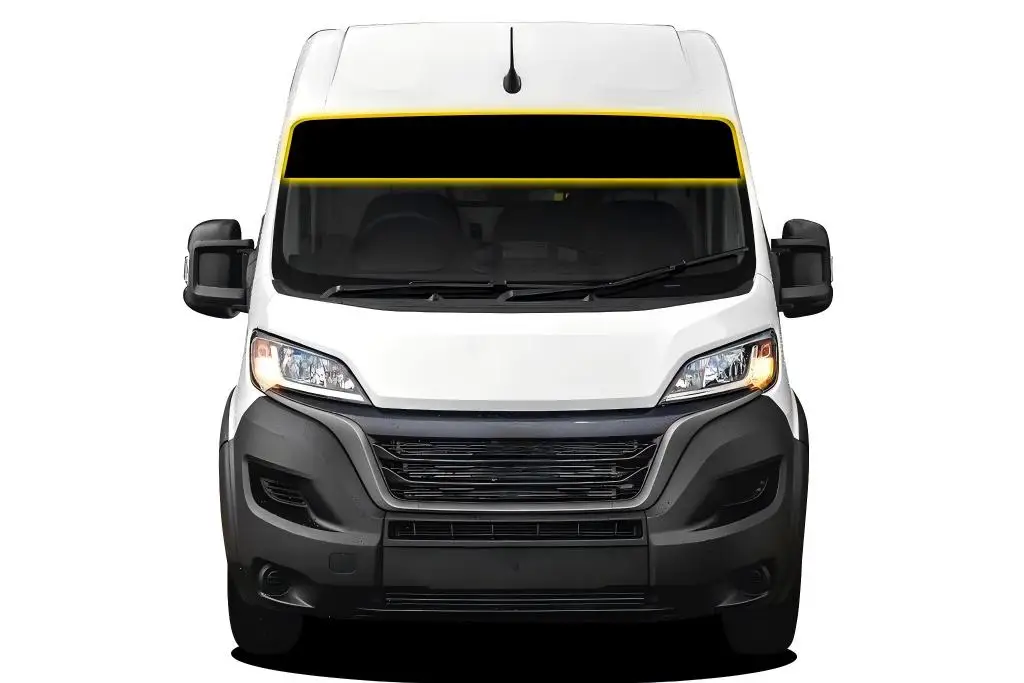 Front Windscreen Heat-Shielding Film With Glossy Sun Visor Strip For Sprinter Transit  Ducato Models Includes Installation Tools