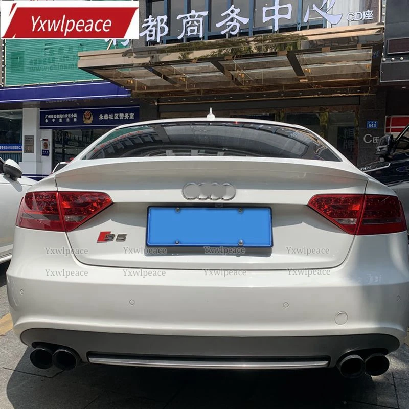 

For Audi A5 4Door Spoiler 2009 2010 2011 2012 2013 2014 2015 2016 ABS Plastic Unpainted Color Rear Trunk Lip Spoiler Auto Parts