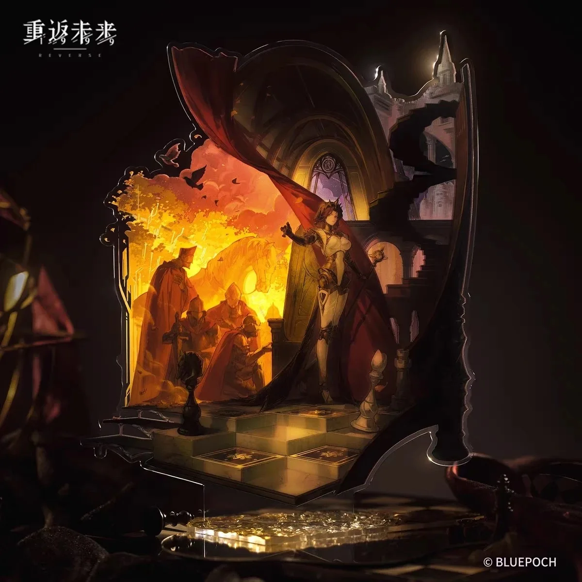 

Официальный натуральный реверс: 1999 «Живые, как игра в шахматы», серия рябь, огромная акриловая стоячая вывеска, коллеги Люси