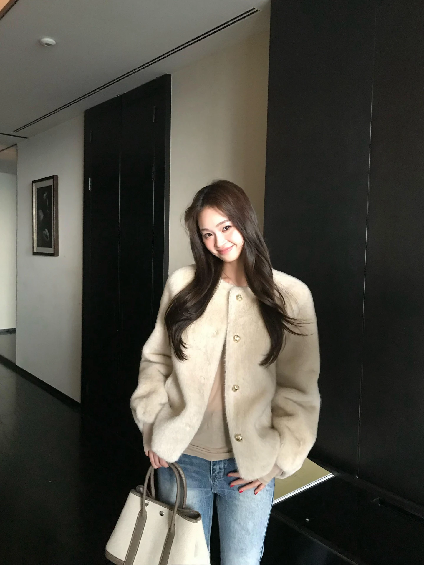 

ZM ZhouMi, экологически чистая шуба ort Fem из норки, теплая нежная корейская осенне-зимняя модная верхняя одежда для молодых женщин