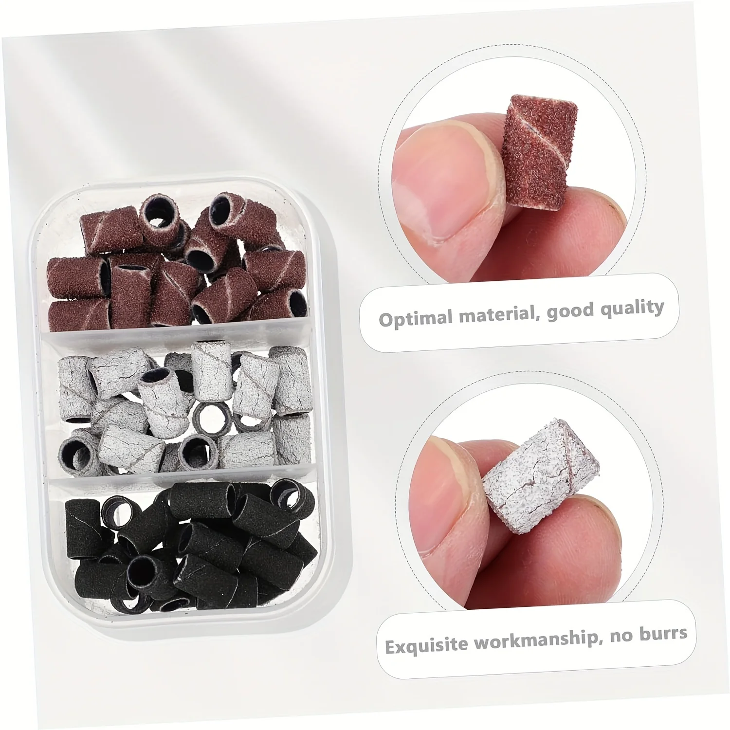 75Pcs Nail Drill Sanding Bands with 1 Mandrel Bit 3/32in Shank 80/120/180 Grit Acrylic Manicure Pedicure Tools