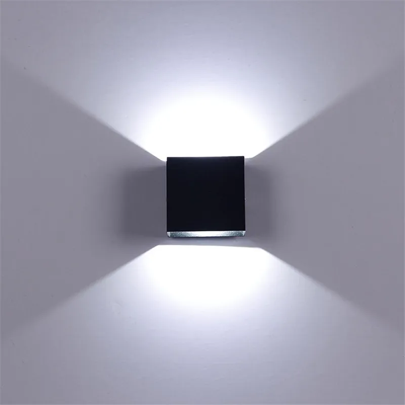 Indoor LED Wall Lamp Aluminium Cube Style Gold Silver Wall Light For Bedroom Living Room Corridor Aside Lighting AC110V 220V