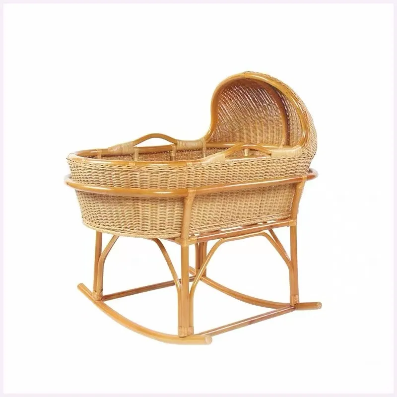 

Real rattan crib, solid wood crib, old-fashioned, traditional sleeping basket