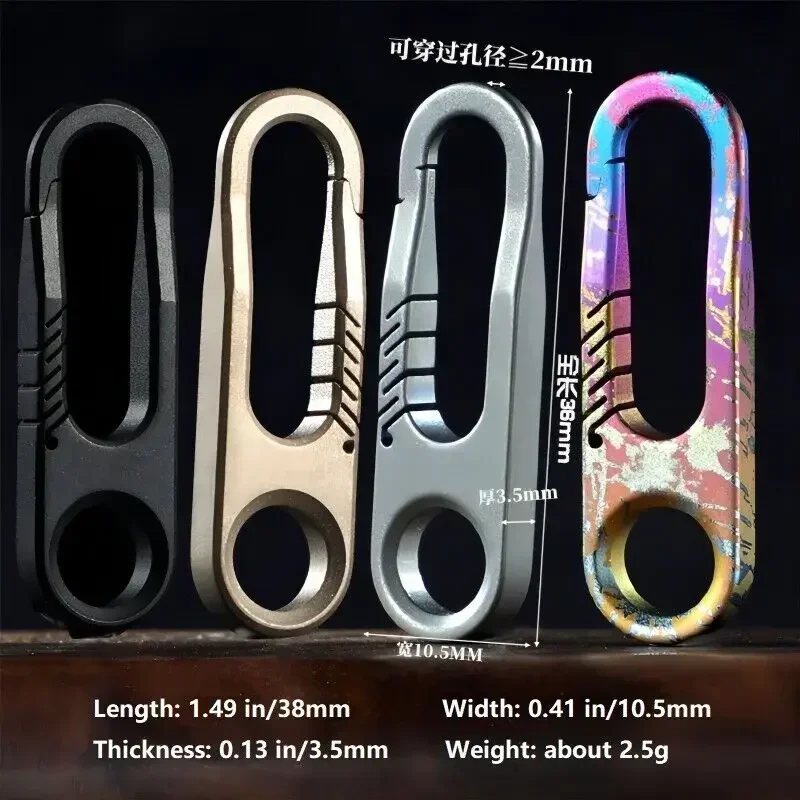 Fegve Outdoor 2in1 EDC Titanium Zipper Pull Keychain Replacement Detachable Zipper Puller Zipper Pull Tab
