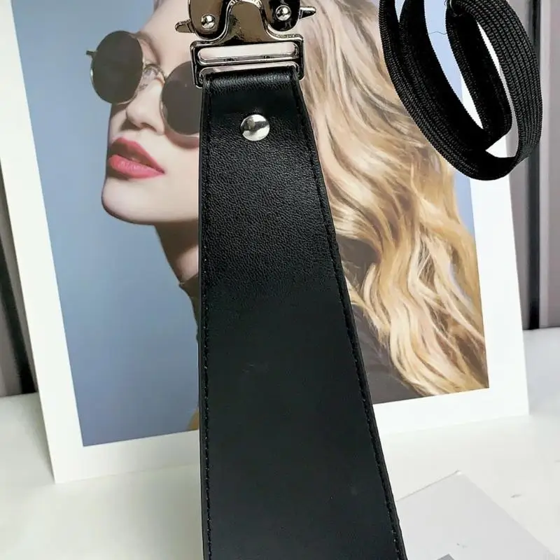 ربطات عنق M6CD مربوطة مسبقًا بدون ربطة عنق معدنية وجلد بولي يوريثان سريعة التحرير وقابلة للتعديل لحفلة موسيقية أو ملابس غير