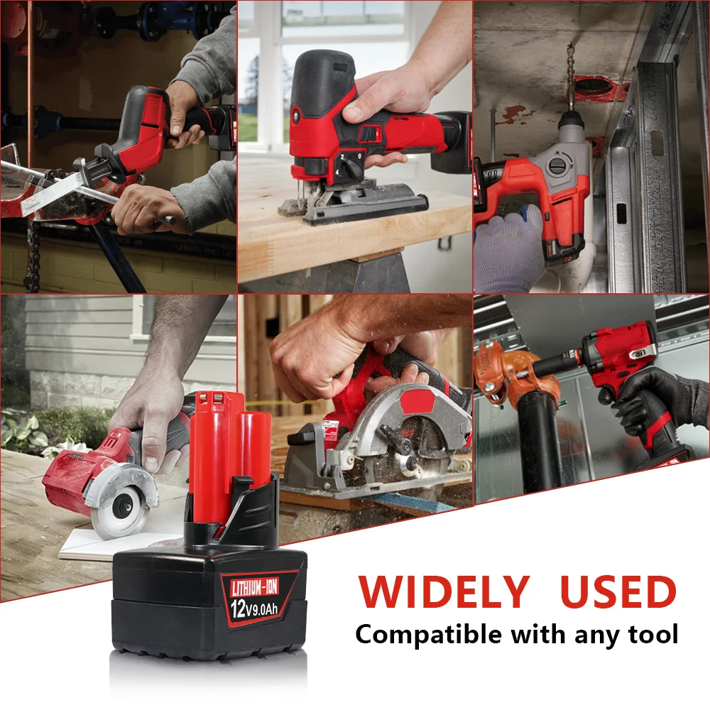 FOR Milwaukee 12V 6-9Ah 3S3P lithium battery for M12 12V M12 XC 48-11-2410 48-11-2420 48-11-2411 12 Volt Cordless Tools Battery