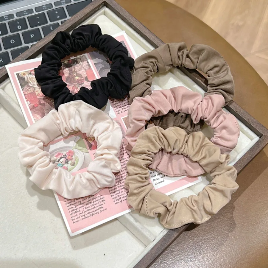 Korean ice silk fold small intestine hair circle large intestine hair circle high elasticity base head rope simple horsetail me - Detail 1