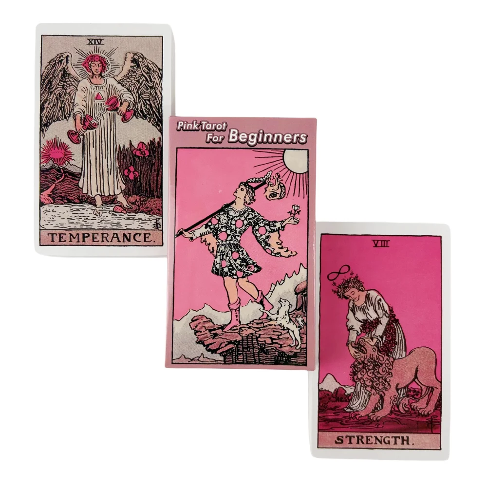 Pink Rider Tarot Cards for Beginners A 78 Deck Oracle English Visions Divination Edition Borad Playing Games