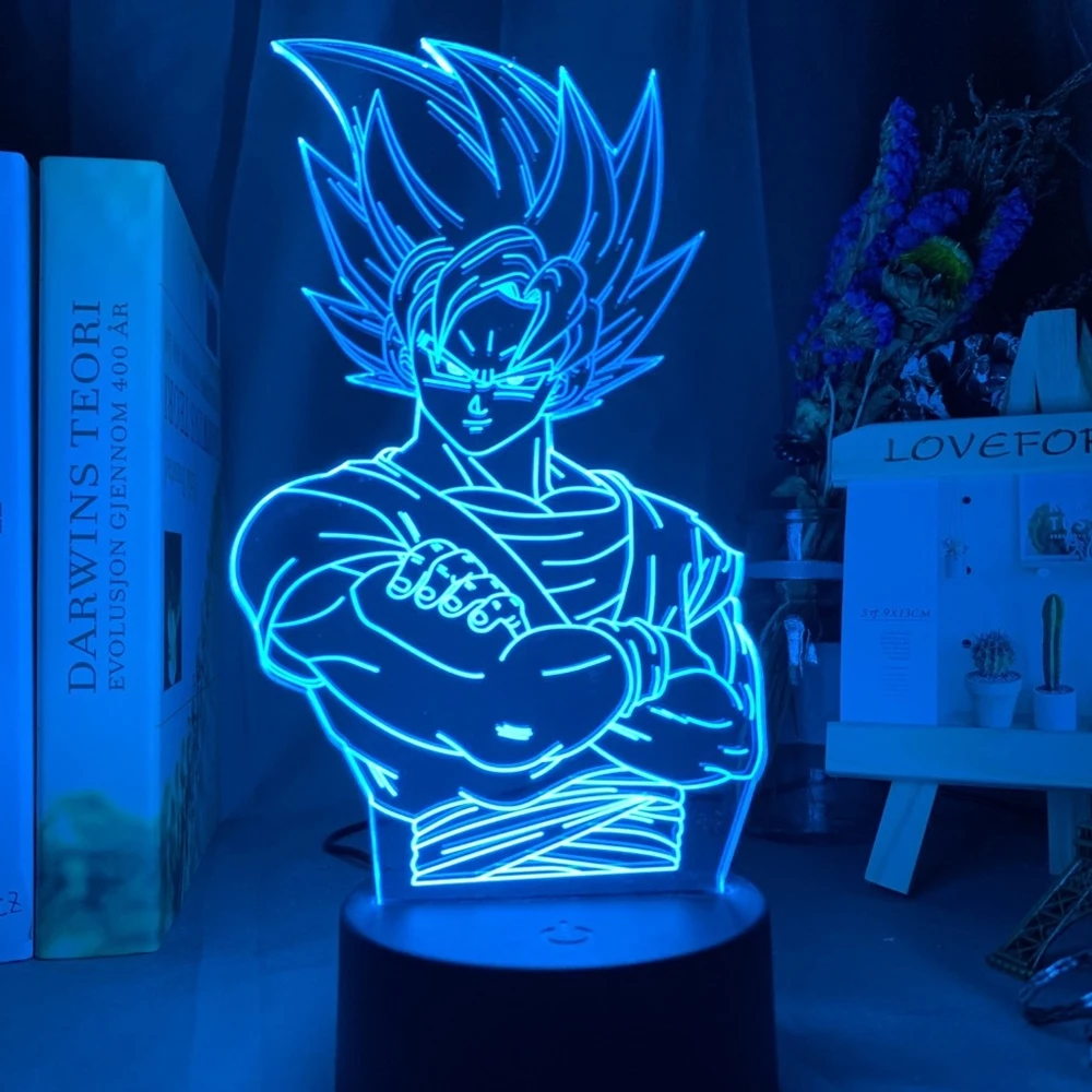 Anime Goku Vegeta Dragon Ball Z Super Saiyan 7/16 color remote control 3D Lamp LED Night Light Goku Jiren Broly Table Lamp Gift