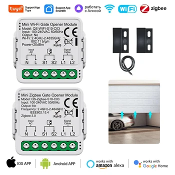 Tuya WiFi /Zigbee Smart Garage Door Opener Controller Switch module Voice Remote Control…