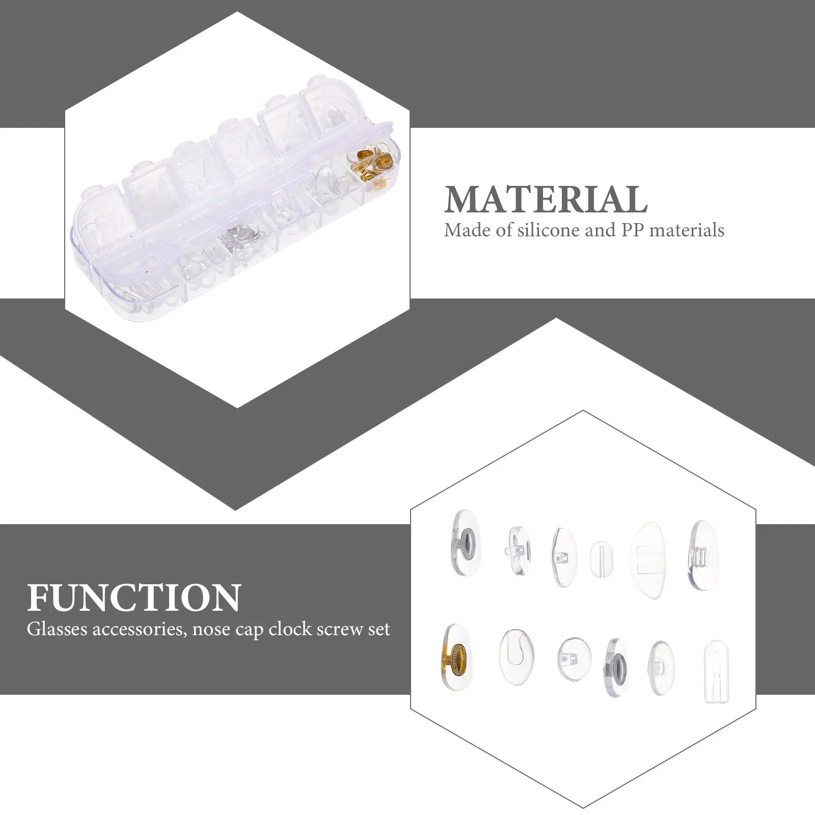 

1 set 1 Set Nose Pads Silicone Glasses Supplies Supple Eyeglasses Nose Pads Durable Replacement Parts Use