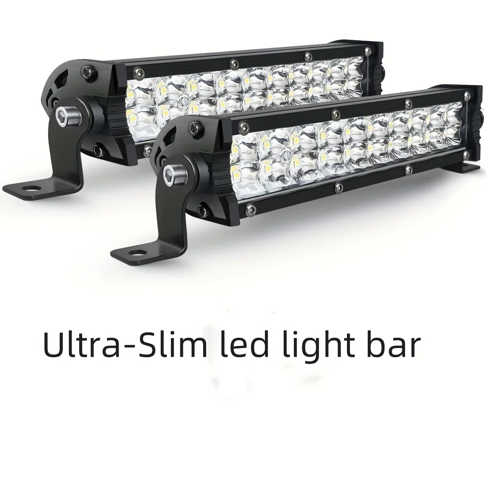 Slim Dual Row Led Light Bar 7 inch Ultra-Slim Work Light  For 4X4 Offroad Truck ATV 12V 24V