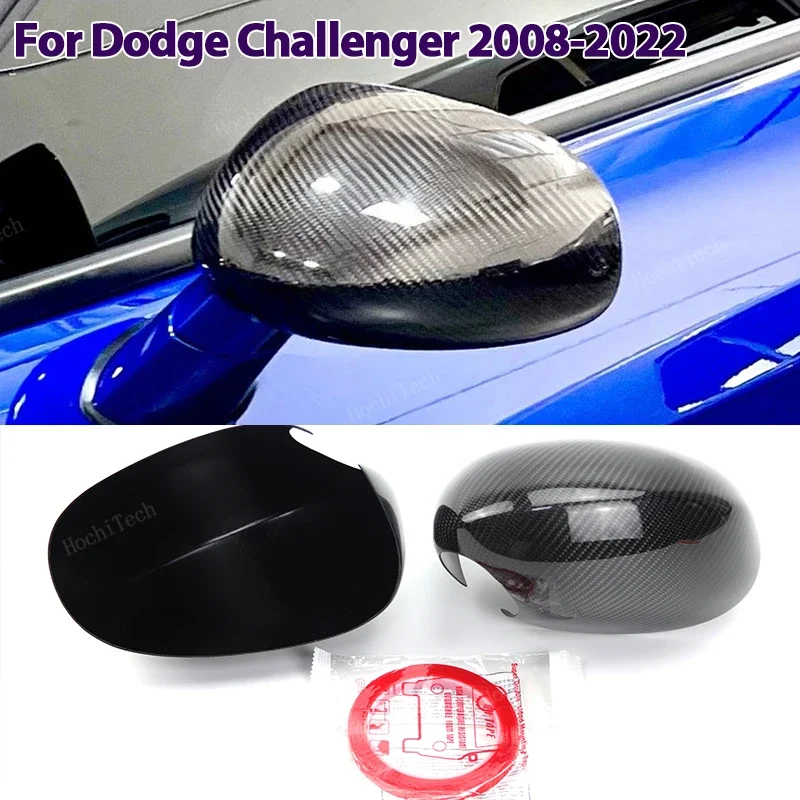 

Real Carbon Fiber Side Mirror cover Cap add-on overlay for Dodge Challenger 2008-2022