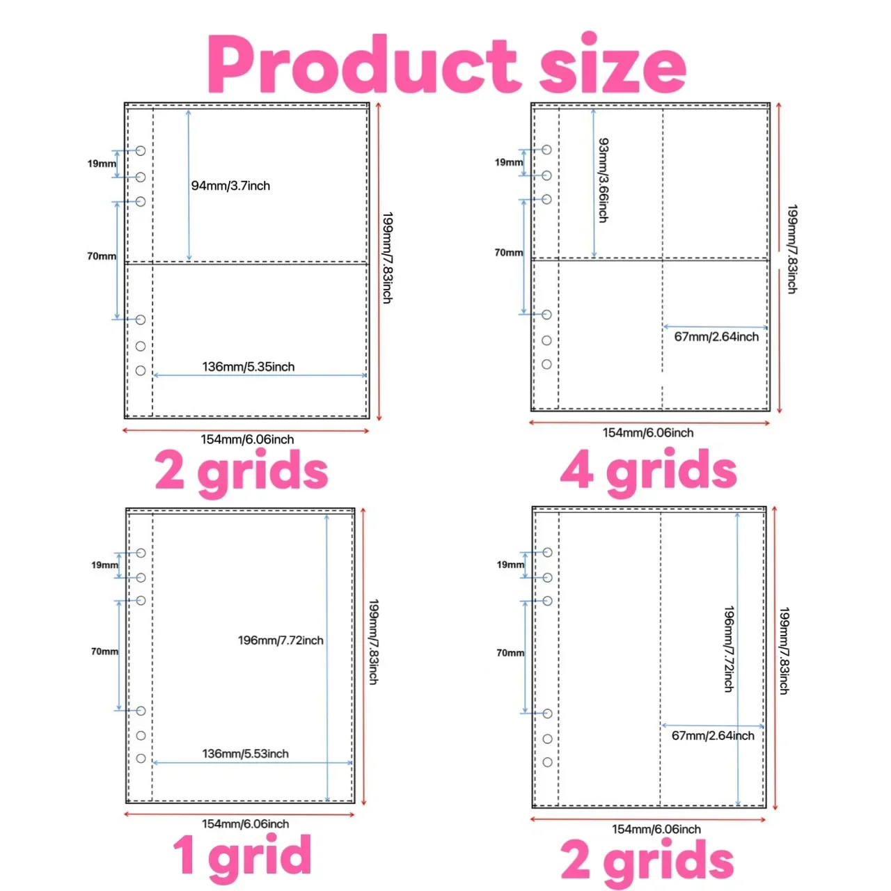 1-4 Grids INS Girl Album Small Card Collect Album Multi-Pockets Photo Card Binder Top Loading Photo Sheet Protector Collect Card