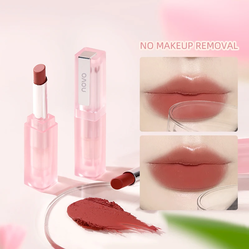 Cute Pink Matte Lipstick 6-Color Waterproof Velvet Long-Lasting Pigment Sexy Non-stick Cup Lip Glaze Makeup Cosmetics For Women