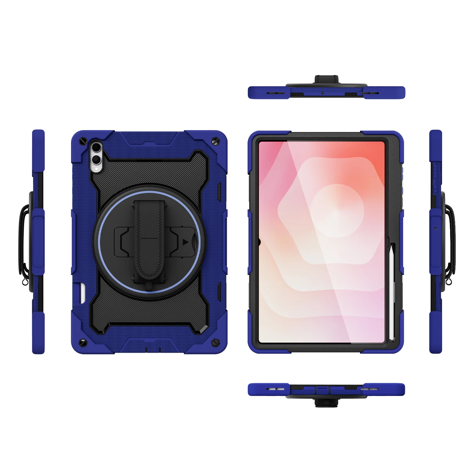 Kickstand Heavy Duty Case Universal For Samsung Tab S12 S11 Ultra 2026 2025 14.6 SM-X940 X946 X930 X936 360 Rotating Armor Cover