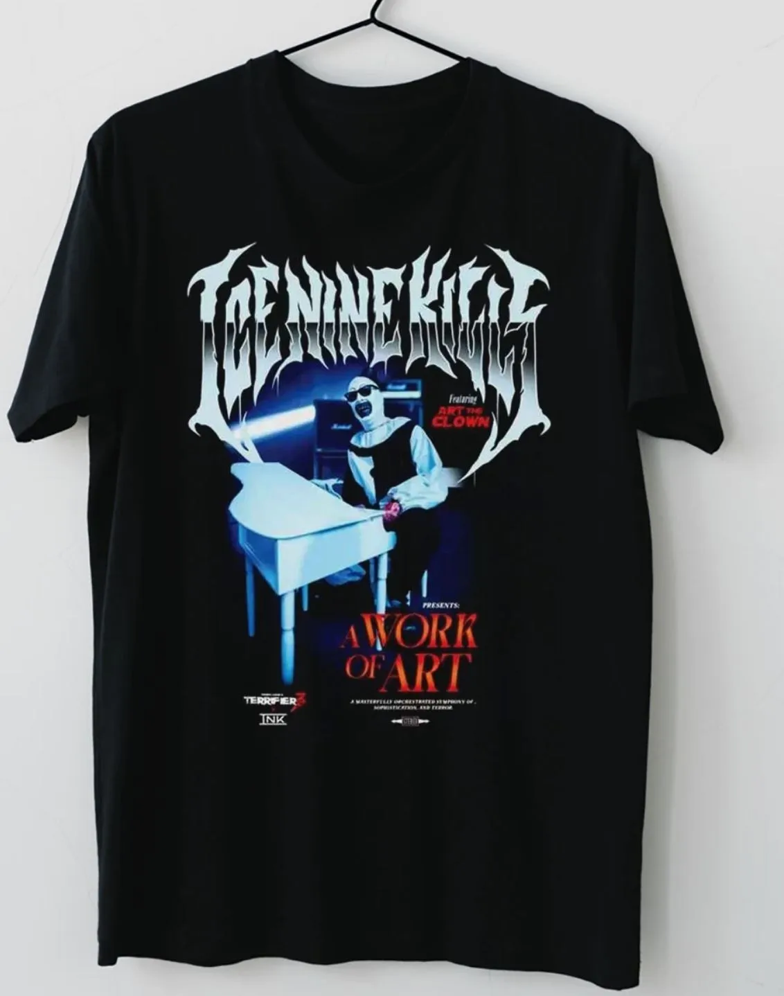 

Ice Nine Kills x Terrifier 3 A Work Of Art Piano 2024 Merchandise T-Shirt