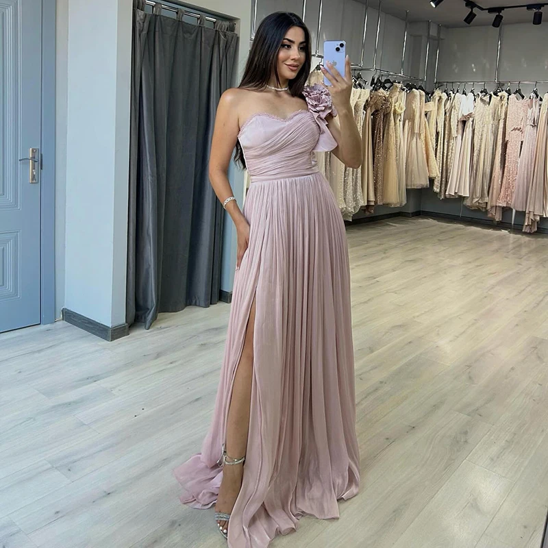 

Thinyfull 2026 Long Prom Evening Dresses Sexy A-Line Sweetheart Flower Side Slit Party Dress Women Cocktail Prom Gown Customized