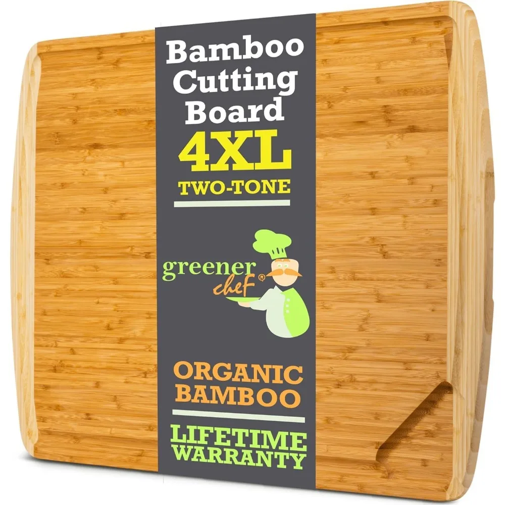 

Large Bamboo Cutting Board 36x24 Inches - XL Butcher Block for Carving and Cutting with Lifetime Replacement Guarantee
