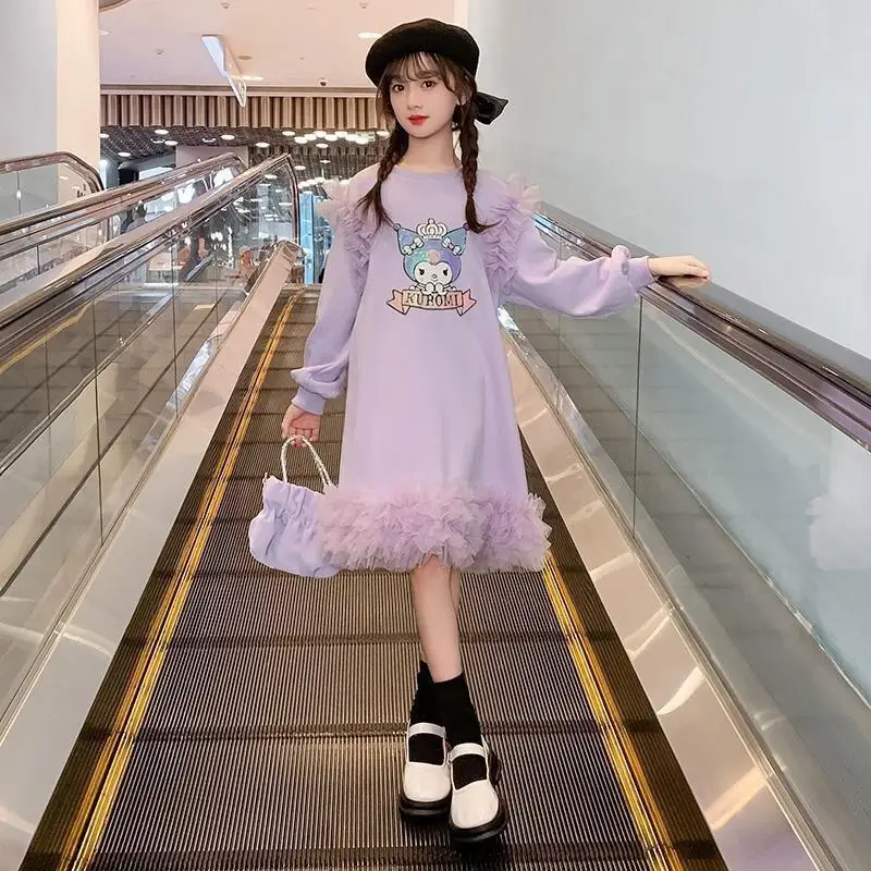 

Hot Sanrio Hello Kitty Long Sleeve Princess Dress Anime Big Kids Autumn Fashion Fashionable New Arrivals 2025 Korean Style Cute