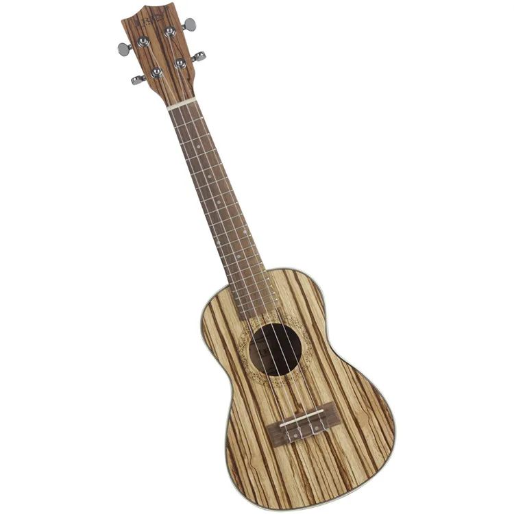 21 24 26 Inch High Quality Handmade Solid Acoustic Miniature Mini Guitar Zebra Grain Wood Ukulele view 3