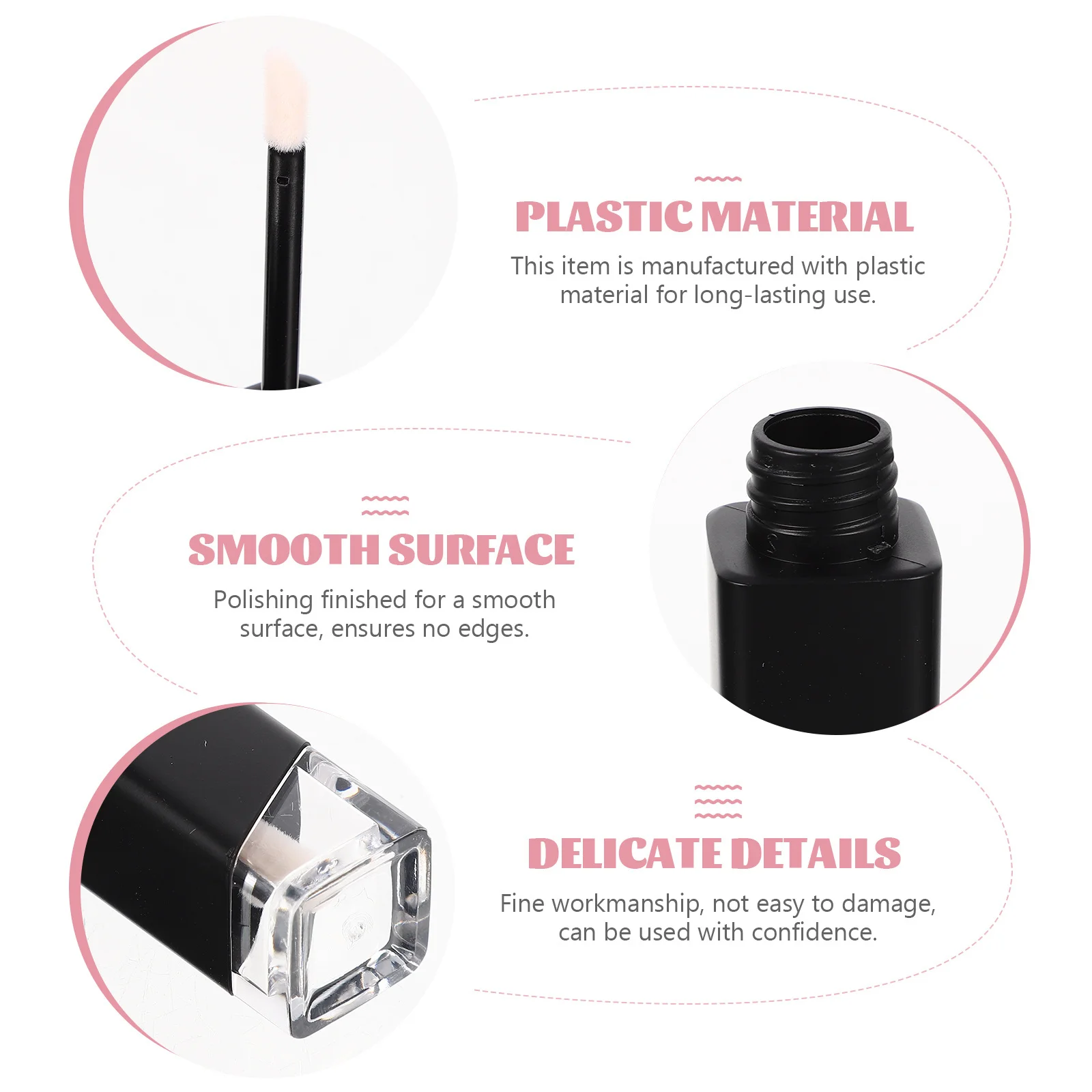 4Pcs Lip Gloss Tubes Refillable Transparent Plastic Containers Empty Lip Balm Bottles DIY Tools for Women