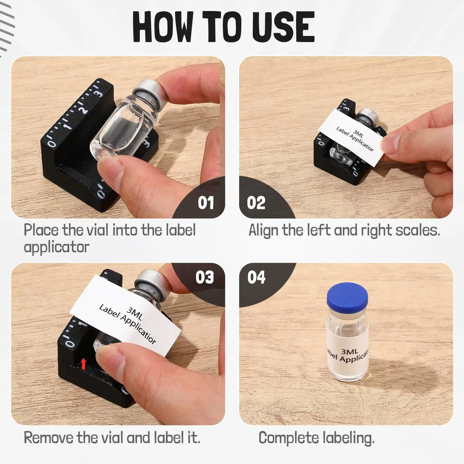 Labeling Tools 3ml/10ml Reusable Precise Application Vial Labeling Tool for Kitchen Cosmetic Makeup Oil Art Home Making Travel