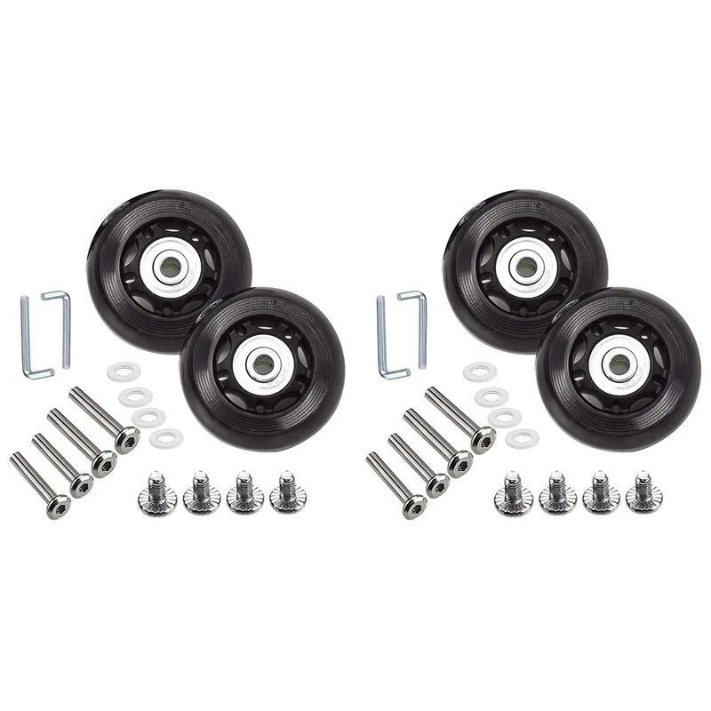 2Set Suitcase Luggage Wheel Replacement Kit Rubber Universal Wheels Swivel Caster Bearingtool