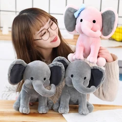 Jouets en peluche éléphant pour chambre de bébé, poupées décoratives en peluche pour dormir, jouet en peluche Kawaii pour enfant, rose, gris, beurre, 25cm