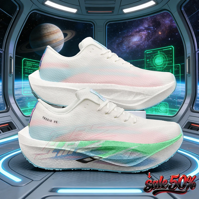 

Кроссовки для бега с воздушной подушкой, карбоновой пластиной, для марафона, мужские спортивные дышащие легкие женские нескользящие повседневные кроссовки