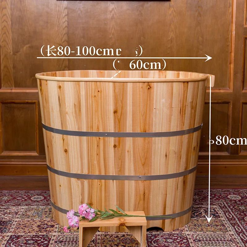 Round Wooden Bathtub Insulation Beautiful Headrest Major Luxury Bathtub Solid Convenient Banheira Dobravel Home Furniture CY50YT