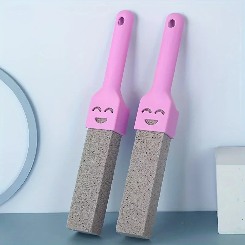 2pcs No Dead Angle Toilet Water Line Cleaner Pumice Powerful Toilet Brush for Removing Urine Scale & Yellow Stains