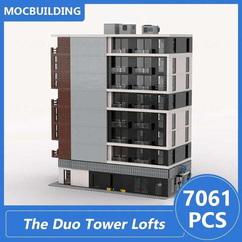 The Duo Tower Lofts Modular Buildings Model MOC Building Blocks DIY Assemble Bricks Architecture Display Xmas Toys Gifts 7061PCS