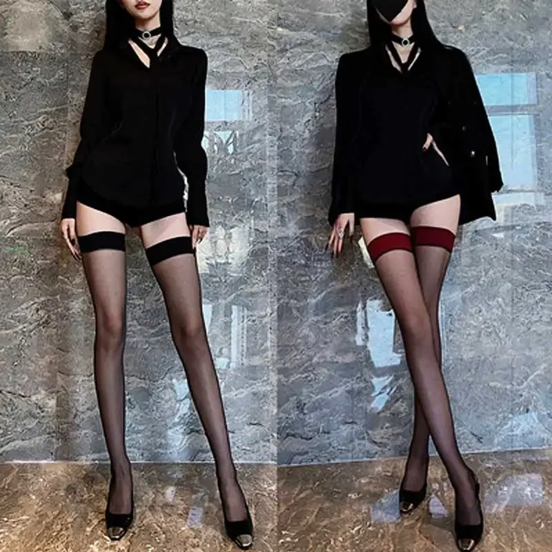 

Lolita Stockings Sexy Gothic Women Thigh High Socks Nylon Thin Slim Party Stokings For Women Over Knee Stockings Funny