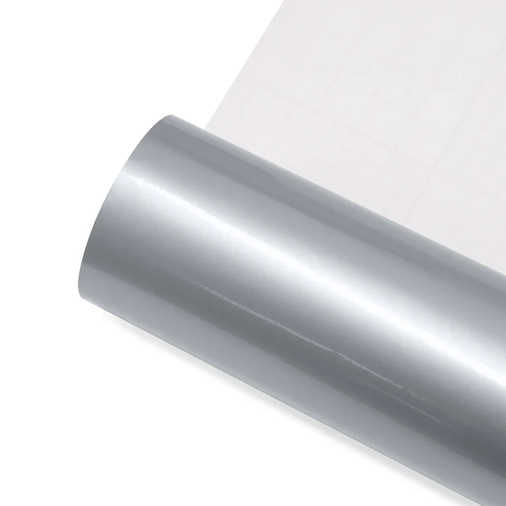 Glänzend Silber Auto Aufkleber Farbwechsel PVC Vinyl Film Blase Kostenloser Auto Wrapping Aufkleber Auto Zubehör Kreative Auto Dekoration – Detail 3