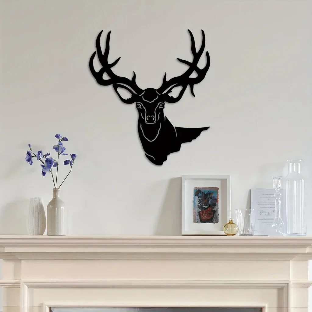 

CIFBUY Decoration 3D Deer Head Metal Wall Hanging Decor Art Elegant Home Office Decor Livingroom Bedroom Home Decor Metal Wall