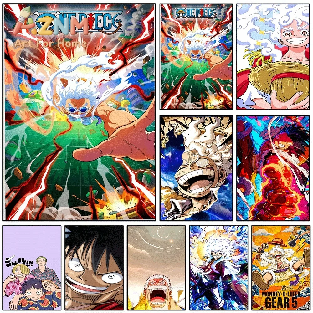 One Piece Anime Canvas Wall Art No Frame Monkey D Luffy Gear 5 Nika Form Manga Print Painting Bedroom Living Room Home Wall De