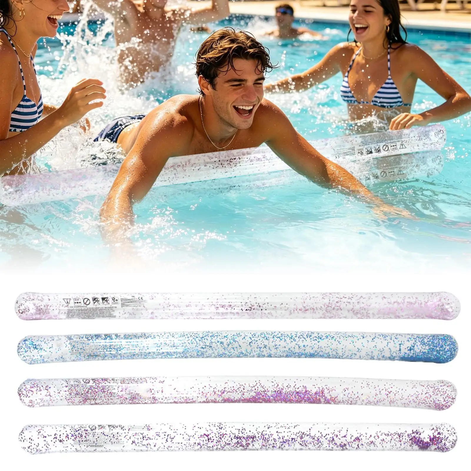 Inflatable Float Noodle Blow Up Floating Tube Toy Pool Noodle Stick For Men Women Adults Teens Children Family Friends Kids Lake view 2