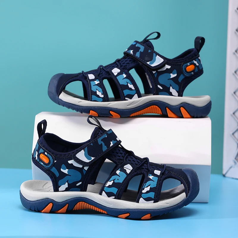 

Детские сандалии 2026: Новинка, модные уличные спортивные сандалии для детей, пляжная обувь, нескользящие быстросохнущие прогулочные туфли для мальчиков