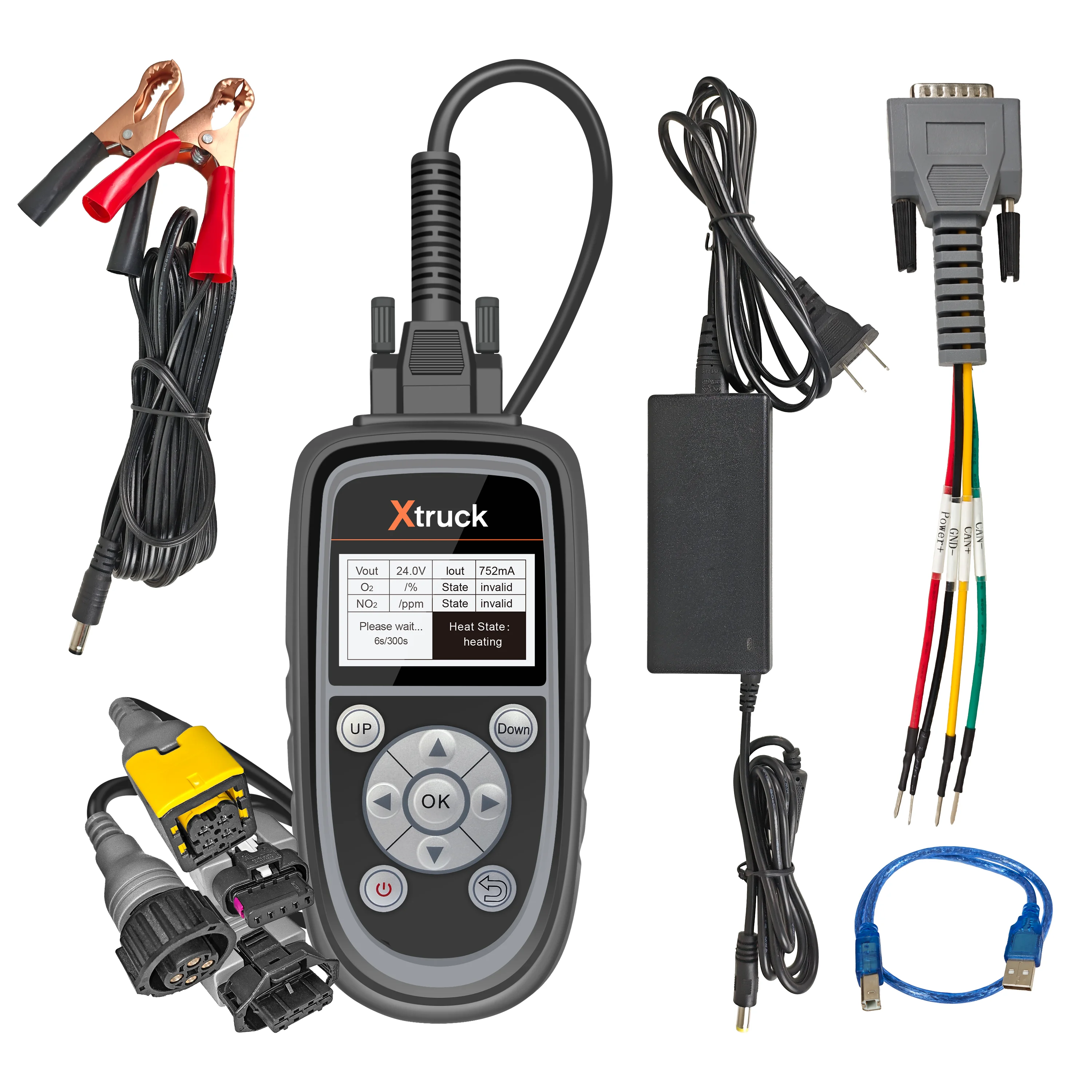 Xtruck Y005 NOx Sensor Tester CAN Bus Diagnostic Tool for Nitrogen Oxide Sensor Testing Support 12V/24V NOx Sensor