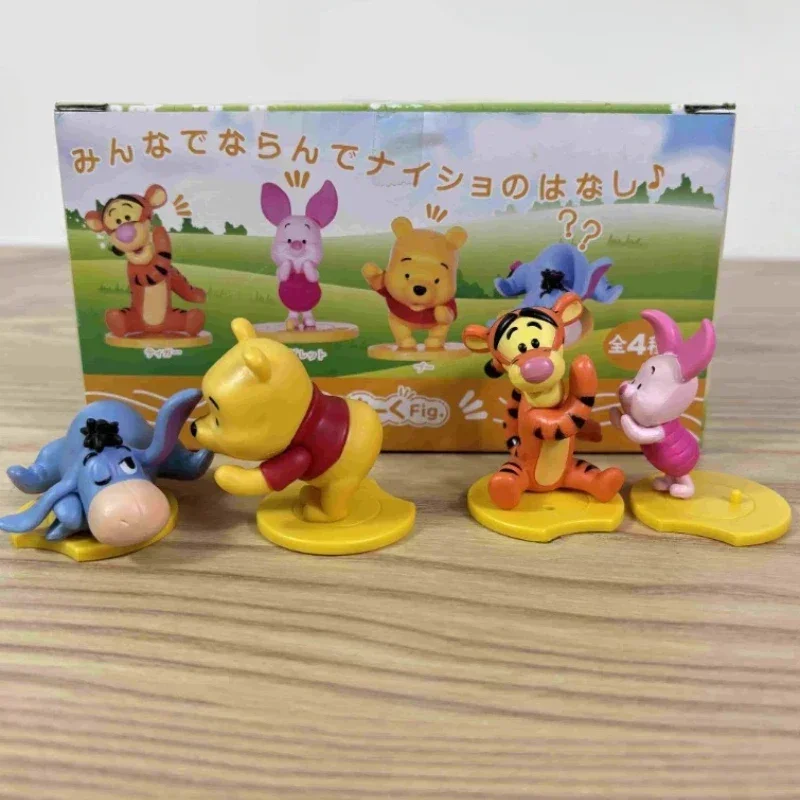 4pcs/set Disney Pooh Bear Whisper Series Winnie Donkey Eeyore Piglet Tiger Action Figure Toy Anime Doll Kids Brithday Xmas Gifts